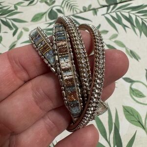 Elegant Silver and Colored Beaded Bracelet